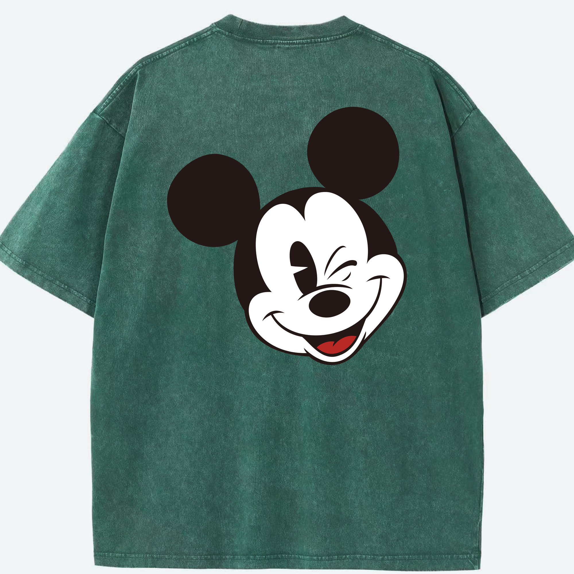 （画像用） ミッキーマウス Mickey Mouse 綿100% ヴィンテージ風 半袖Tシャツ（背面プリント）